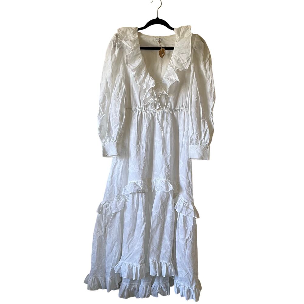 Rhode Resort maxi white dress size S lips print C10